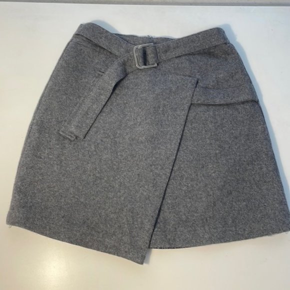 EVIDNT Los Angeles gray wool blend skirt asymetrical sz small edk2001 - Picture 3 of 7